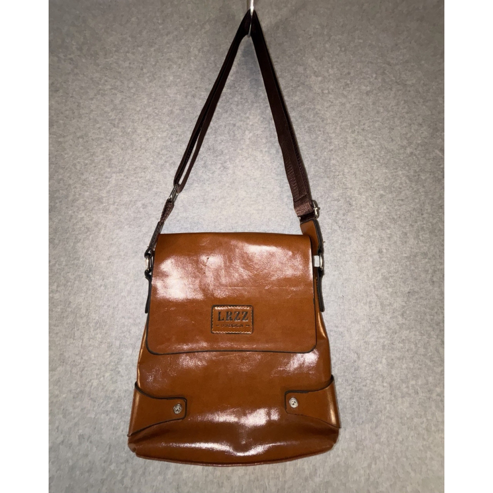 LRZZ Brown Faux Leather Crossbody Messenger Bag Flap Shoulder Unisex